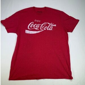 Enjoy Coca Cola Graphic T-Shirt Mens XL Red Logo Short Sleeve Casual Top